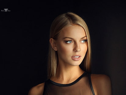 Alena, Alena Filinkova, modelka, kobiety, blond, proste włosy, odwracająca wzrok, Tapety HD HD wallpaper