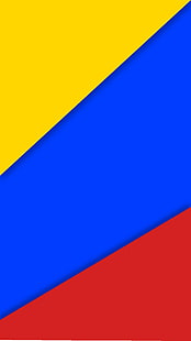 sarı, mavi ve kırmızı çizgili duvar kağıdı, Kolombiya, malzeme stili, bayrak, HD masaüstü duvar kağıdı HD wallpaper