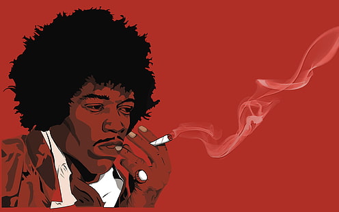 ジミ・ヘンドリックス喫煙顔マリファナHD、デジタル/アートワーク、顔、喫煙、ヘンドリックス、ジミ、マリファナ、 HDデスクトップの壁紙 HD wallpaper