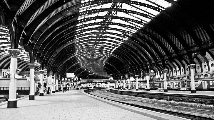 train station, York, England, HD wallpaper