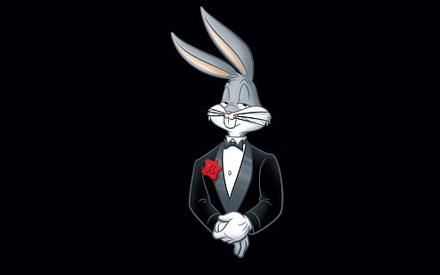 Bugs Bunny i kostym tapet, tecknad film, Bugs Bunny, Warner Brothers, kostymer, kaniner, Looney Tunes, HD tapet HD wallpaper