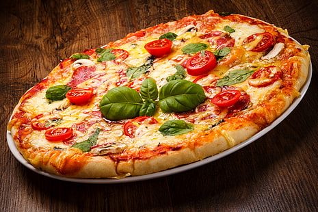 음식, 피자, 토마토, HD 배경 화면 HD wallpaper