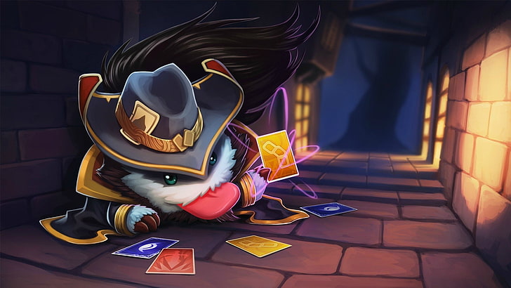 rat in black hat wallpaper, Video Game, League Of Legends, Poro, Twisted Fate (League Of Legends), HD wallpaper