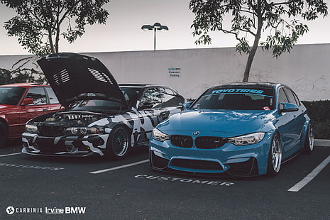 Carninja, суперкар, BMW M4 Coupe, улица, низкая, HD обои HD wallpaper