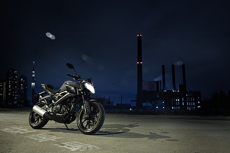Yamaha, Motocicleta, Noche, Vehículo, Yamaha MT-125, Fondo de pantalla HD HD wallpaper