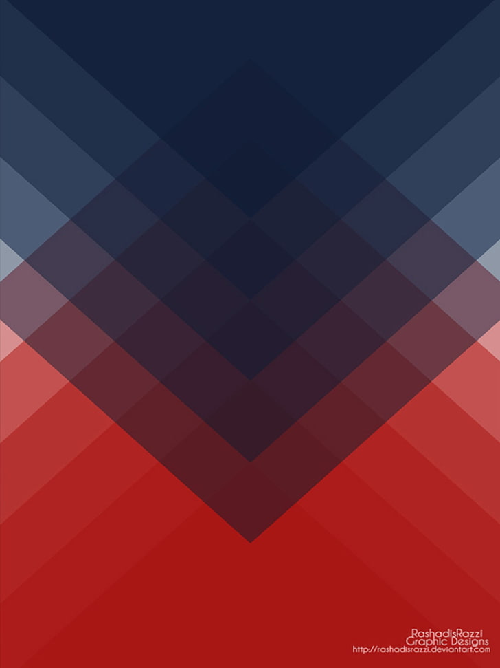 wallpaper abstrak biru dan merah, minimalis, Wallpaper HD, wallpaper seluler
