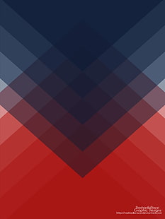 파란색과 빨간색 추상적 인 벽지, 미니멀리즘, HD 배경 화면 HD wallpaper