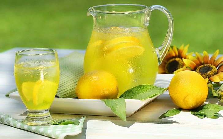 Lemonade, Decanter, Nature, Lemons, Citrus, Refreshing, HD wallpaper