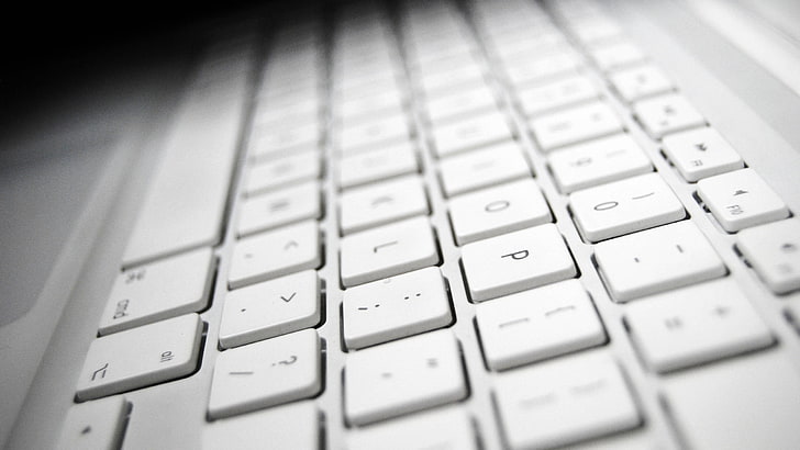 white laptop keyboard, technology, keyboards, white, HD wallpaper