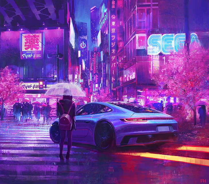 Frank Hong, cyberpunk, HD wallpaper