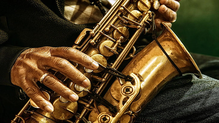 Mann, Saxophon, spielen, HD-Hintergrundbild
