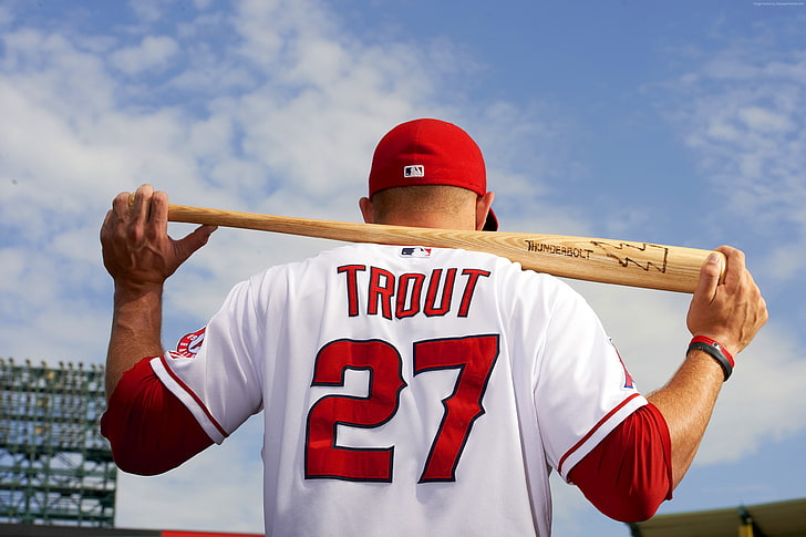 Mike Trout, mejores jugadores de béisbol, Los Angeles Angels of Anaheim, béisbol, Fondo de pantalla HD