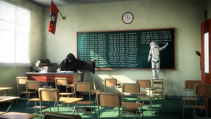 star wars emperor palpatine school, HD wallpaper