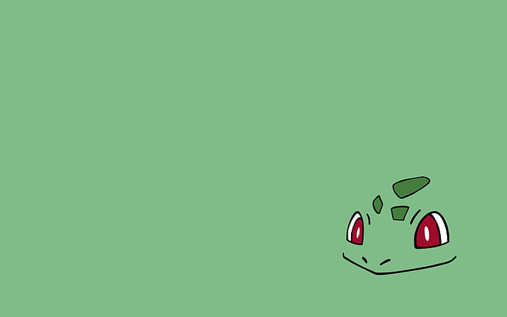 Bulbasaur, minimalizm, anime, zielone tło, bulbasaur, minimalizm, anime, zielone tło, Tapety HD