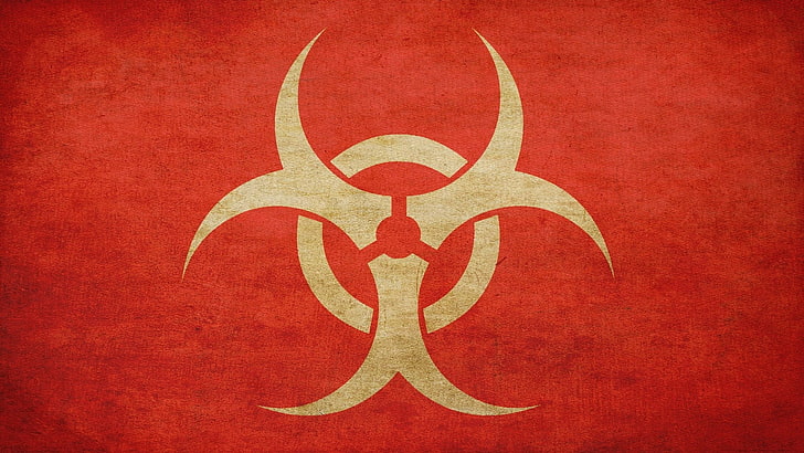Biohazard-Logo, Minimalismus, einfacher Hintergrund, Biohazard, HD-Hintergrundbild