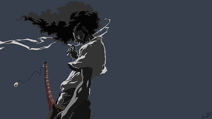 Anime, Afro Samurai, Rambut Hitam, Katana, Pedang, Senjata, Wallpaper HD