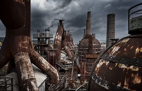 industriell, alt, Metall, Ruine, Rost, HD-Hintergrundbild HD wallpaper
