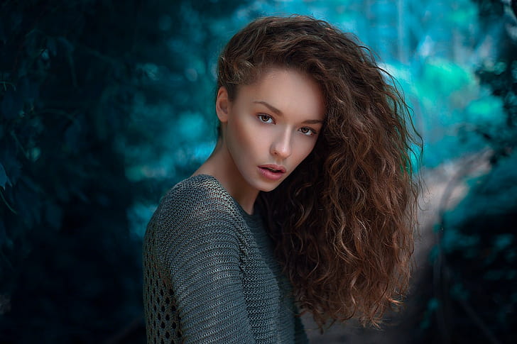 lisa alexanina, girls, model, hairs, curly hairs, HD wallpaper