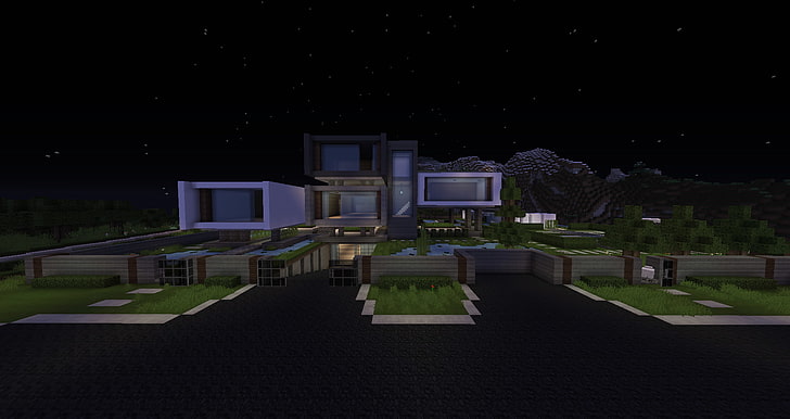 Haus, modern, Villen, Architektur, Minecraft, HD-Hintergrundbild