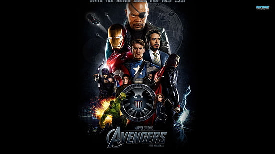 Плакат Marvel Avengers, Мстители, Тони Старк, Капитан Америка, Черная вдова, Халк, Ник Фьюри, Железный Человек, Соколиный Глаз, Тор, Скарлетт Йоханссон, HD обои HD wallpaper