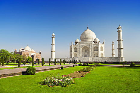 Taj Mahal, Indie, zamek, Indie, pomnik, świątynia, Taj Mahal, Taj Mahal, Agra, casstle, Uttar, Pradesh, Tapety HD HD wallpaper