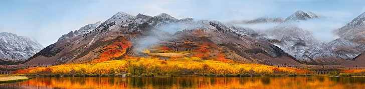 Apple Mac OS X High Sierra - rozszerzona, szara góra, komputery, Mac, jesień, jesień, Tapety HD