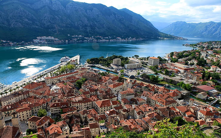 Adriatiska havet Kotor Montenegro Crna Gora Desktop Wallpaper Hd Upplösning 2560 × 1600, HD tapet