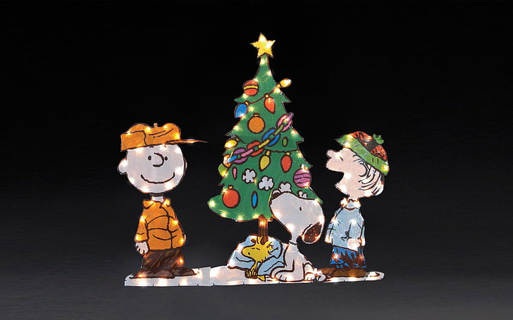 فيلم A Charlie Brown Christmas ، تشارلي براون ، الكريسماس ، شجرة الكريسماس ، عطلة ، الفول السوداني (رسوم متحركة) ، سنوبي، خلفية HD