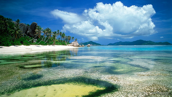 Anse Source d Argent, Isola La Digue, Seychelles, Isole, Sfondo HD