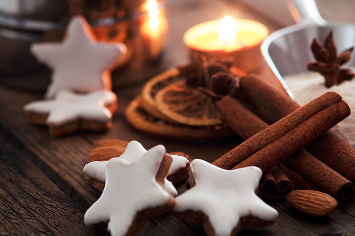 chocolate cookies, stars, background, holiday, Wallpaper, star, new year, food, Christmas, cookies, widescreen, sweet, glaze, full screen, HD wallpapers, chrismas, Coca, HD wallpaper