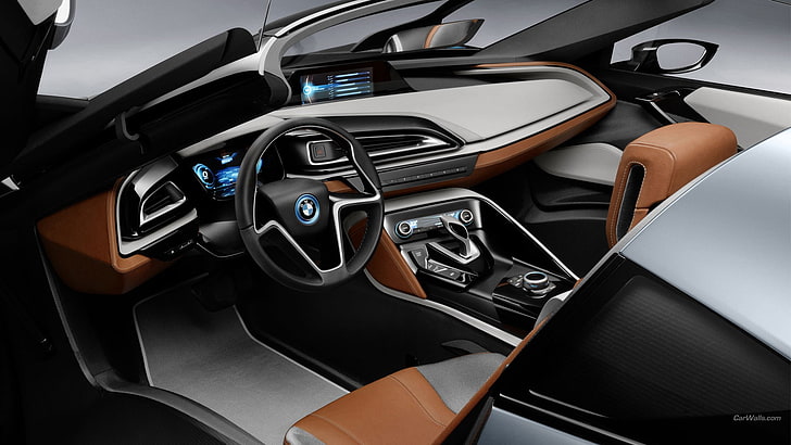 BMW i8, BMW, car interior, vehicle, car, HD wallpaper