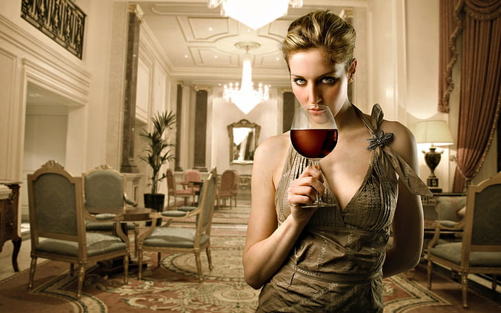 ผู้หญิงไวน์เครื่องดื่ม, วอลล์เปเปอร์ HD