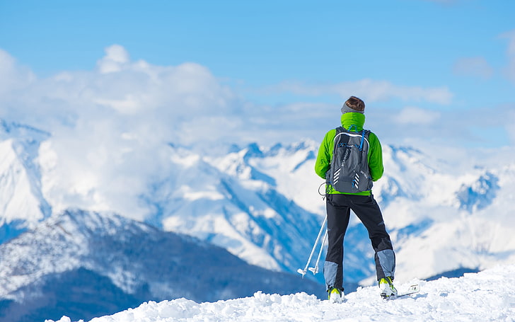 Entusiastas de la aventura de montañismo de invierno, Fondo de pantalla HD