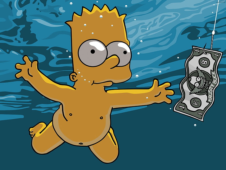 Simpson Bart dijital duvar kağıdı, sualtı Bart Simpson,, HD masaüstü duvar kağıdı
