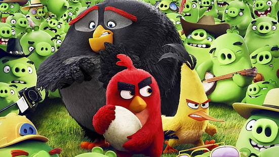 Best Animation Movies of 2016, Angry Birds Movie, red, chuck, bomb, HD wallpaper HD wallpaper