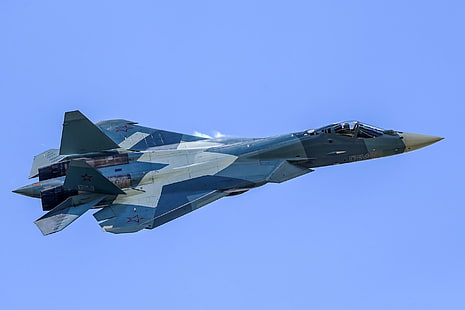 Jet Fighters, Sukhoi Su-57, Flygplan, Jet Fighter, Warplane, HD tapet HD wallpaper