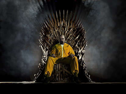 Breaking Bad, Crossover, Game Of Thrones, Iron Throne, Walter White, HD тапет HD wallpaper