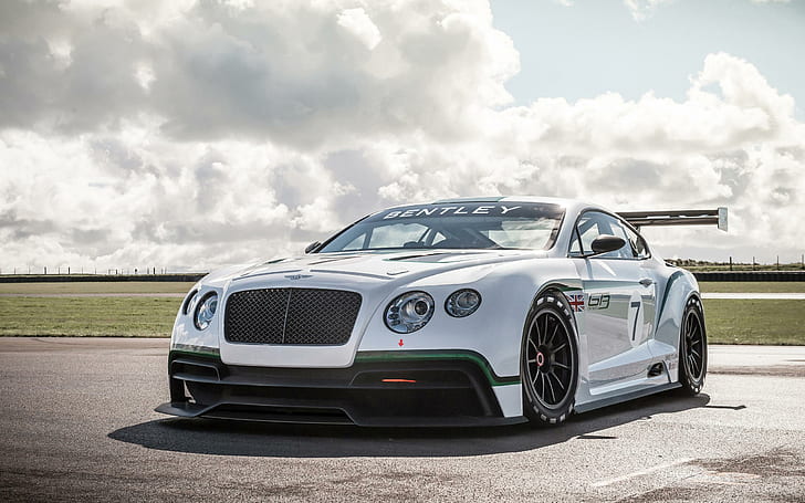 Bentley Continental GT3 2013, white luxury car, bentley, 2013, continental, cars, HD wallpaper
