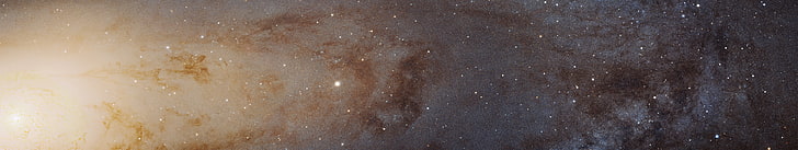 nebulosa espacial, espaço, Hubble Deep Field, ESA, nebulosa, estrelas, sóis, galáxia, Andrômeda, exibição múltipla, tela tripla, HD papel de parede