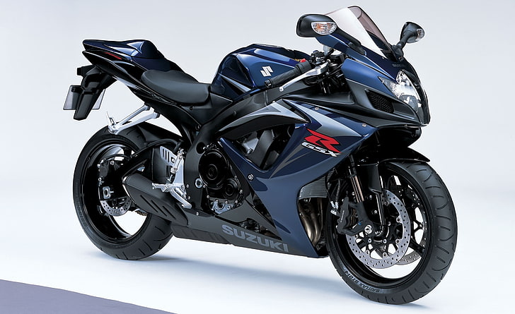 Suzuki GSX R750, vélo de sport bleu et noir, Motocyclettes, Suzuki, R750, Fond d'écran HD