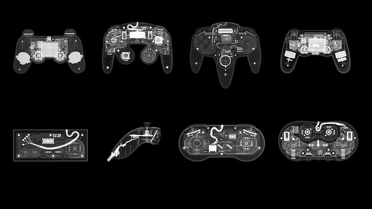 schematische Röntgen-Videospiel-Controller, HD-Hintergrundbild