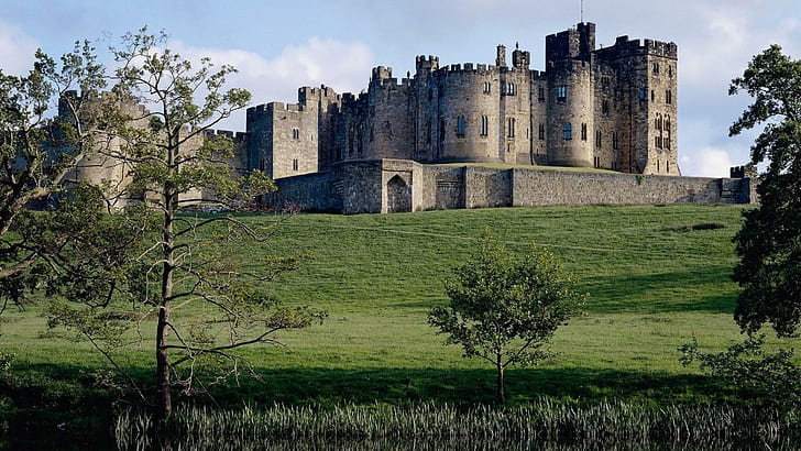Castelo de Alnwick, arquitetura, castelo, castelo de alnwick, northumberland, medieval, inglaterra, antiga, natureza e paisagismo, HD papel de parede