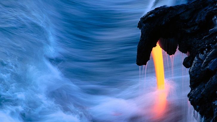 Klauea, Vulkan, Hawaii-Inseln, Lava fließt, Lava, fließt, Hawaii, Ozean, Natur, HD-Hintergrundbild