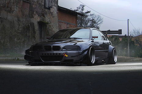 schwarze Limousine, BMW, M3, E46, Seitenansicht, HD-Hintergrundbild HD wallpaper