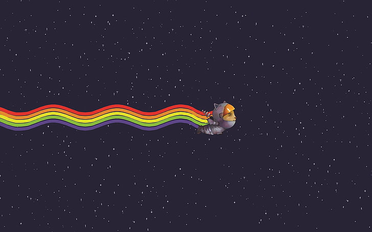 digital art rainbows nyan cat, HD wallpaper