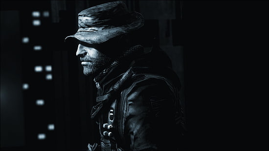 uomo con cappello, call of duty, guerra moderna, merluzzo bianco, capitano John price, sas, Sfondo HD HD wallpaper