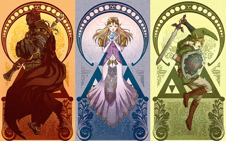 Zelda Link Ocarina Master Sword Ганондорф Nintendo HD, легенда о персонажах Zelda, видеоигры, меч, Nintendo, Zelda, ссылка, мастер, Ганондорф, окарина, HD обои