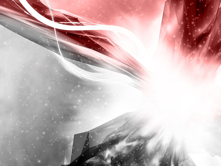 white, red, and gray wallpaper, explosion, light, line, clot, HD wallpaper