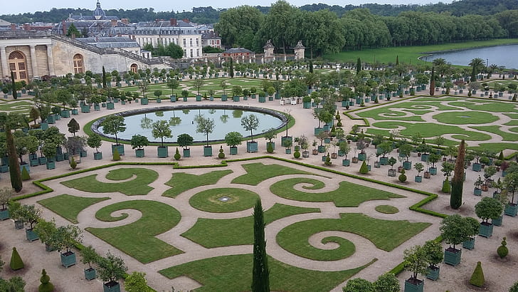 сад, природа, версальский дворец, HD обои