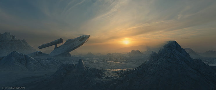 خلفية رقمية للجبل الرمادي ، خيال علمي ، ستار تريك، خلفية HD HD wallpaper
